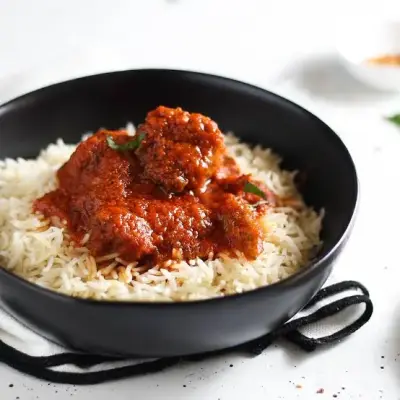 White rice and stew